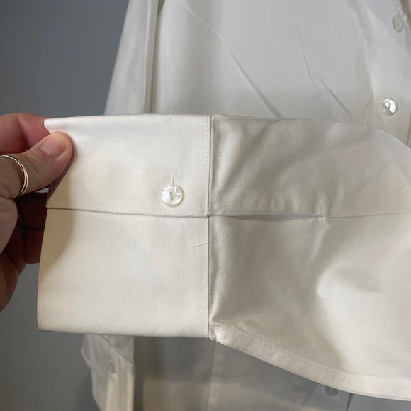 Coldwater Creek Womens Long Sleeve Collared Button Cotton Blouse White Size PXL - Picture 3 of 10